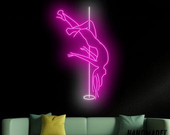 Pole Dancer Neon Schild, Pole Dance Led Schild, Pole Dance Neonlicht, Athlete Led Licht, Sport Club Wand Kunst Licht, Sport Haus Wanddekoration