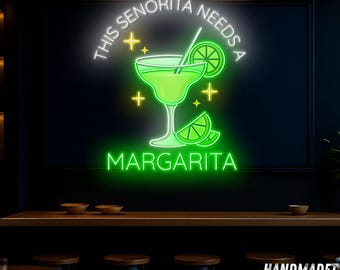 Margarita Neon Sign For Home Bar Wall Decor, Bar Quote Led Light, Custom Neon Sign, Bar Pub Wall Decor, Margarita Lover Gift