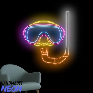 Diver Mask Neon Sign, Scuba Diving Led Sign, Diver Neon Light, Scuba Diving Led Light, Diver Mask Wall Art Light, Sport Home Wall Decor
