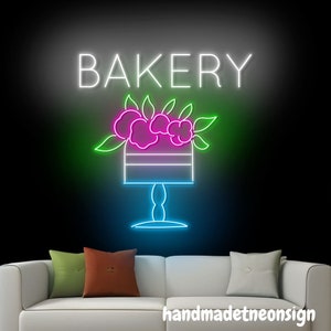 Bakery Cake Neon Sign, Cake Bakery Led Sign, Cake Neon Light, Birthday Cake Led Light, Baking Store Open Wall Art, Cake Bakery Wall Decor
