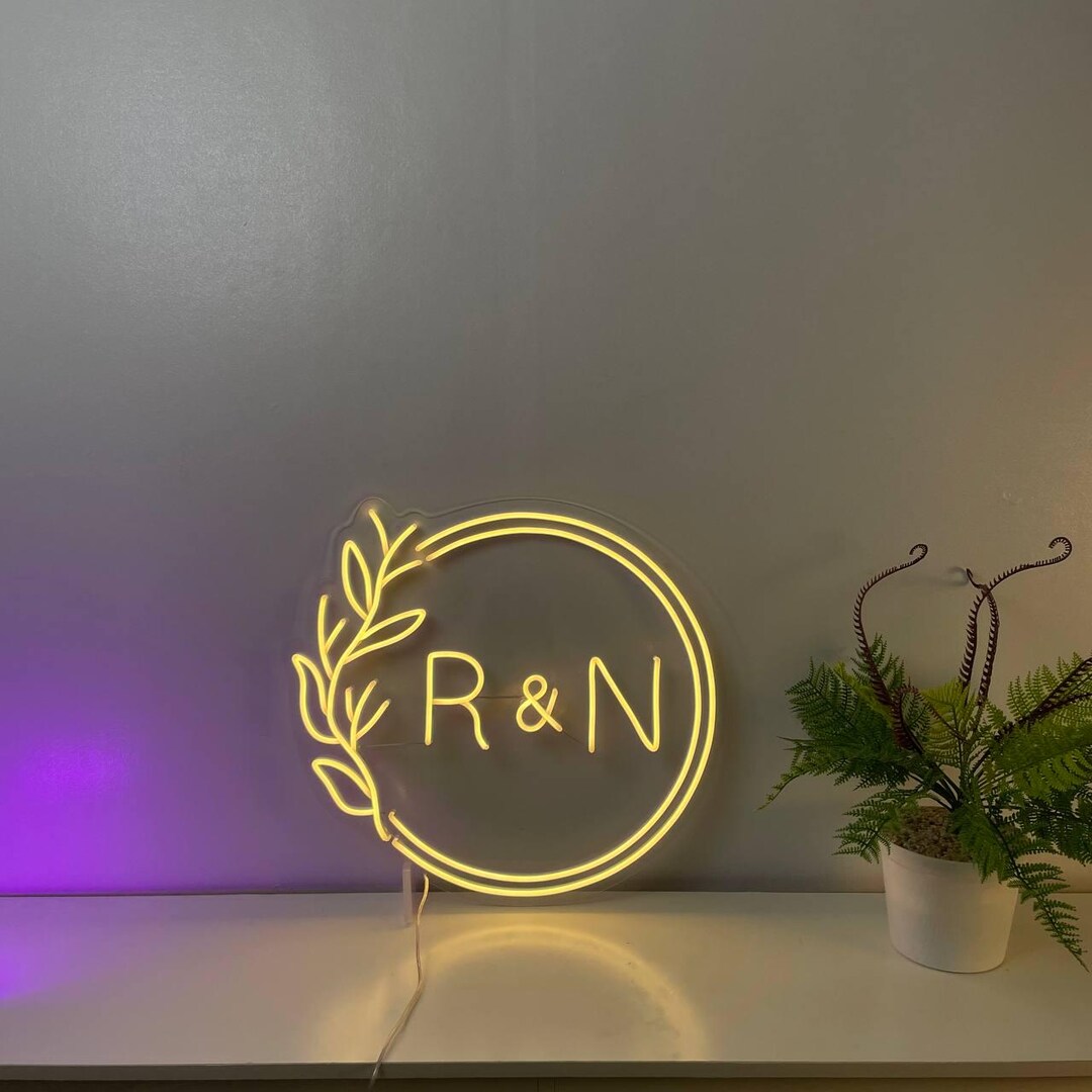 Intials Sign Custom Initials Wedding Neon Sign, Wedding Neon Sign Personalized Gifts ...
