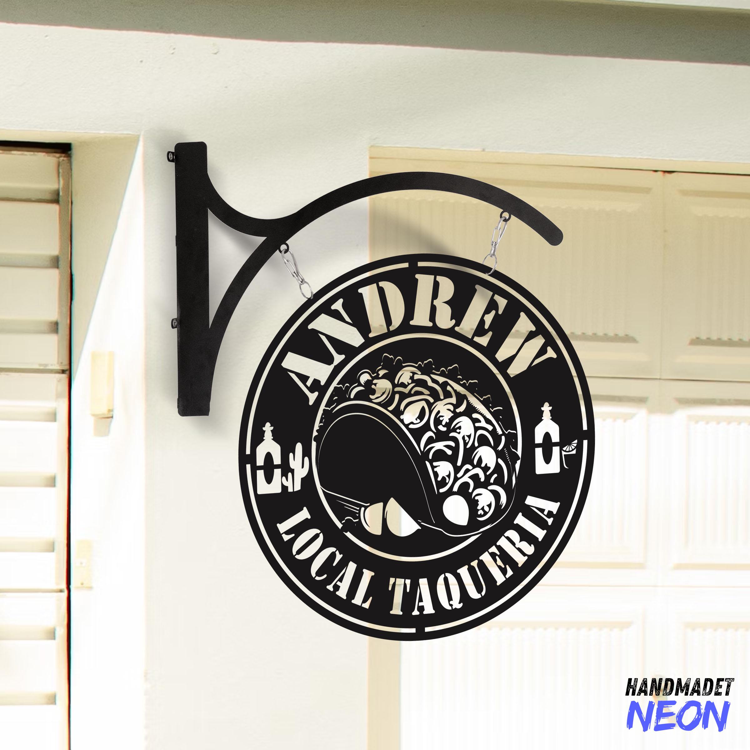 Personalized Tacos Hanging Sign, Tacos Restaurant Outdoor Hanging Sign ...