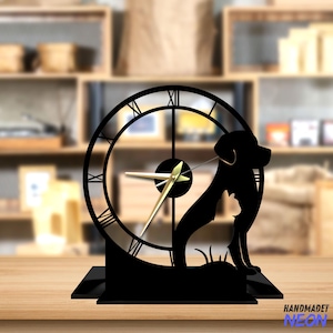 Custom Veterinary Tabletop Metal Clock, Dog Cat Desktop Clock, Pet Spa Desk Circle Clock, Bar Clock Bookshelf Decor, Wine Clock Home Decor