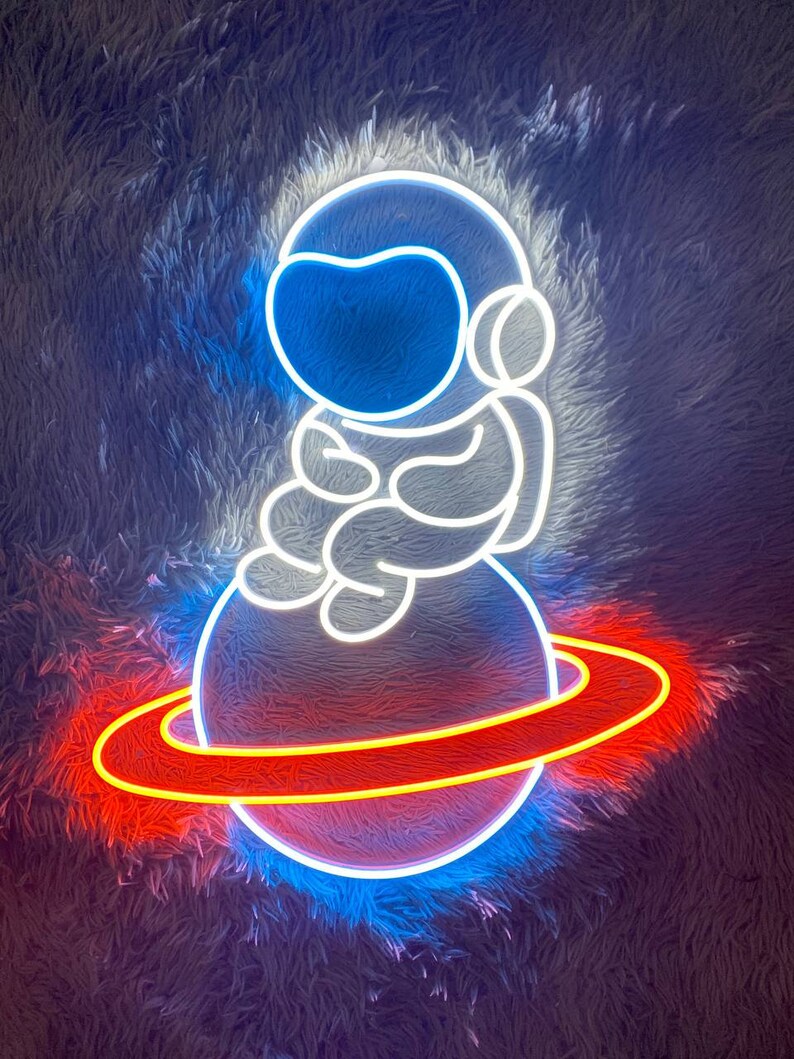 Astronaunt Led Sign Astronaunt Neon Sign Wall Decor Etsy