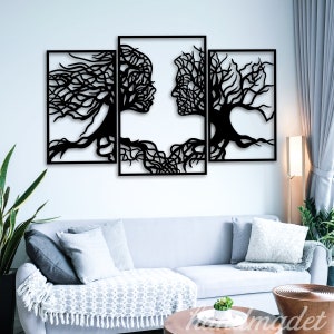 Tree of Life Wall Art, Tree of Life Wall Decor, Set 3 Of Tree of Life Wall Art Metal Sign, Best Gifts, 3 Panel Wall Art, Bedroom Decor