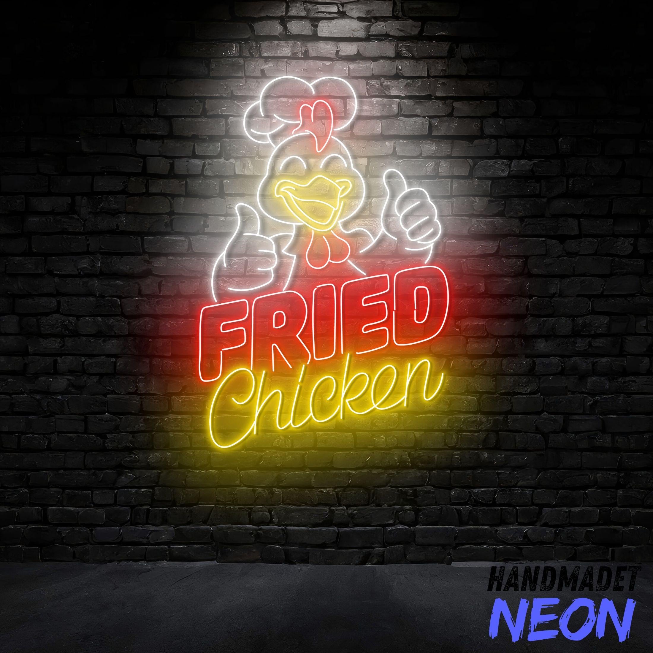 Chicken Fried Neon Sign, Chicken Fried Open Led Sign, Food Led
