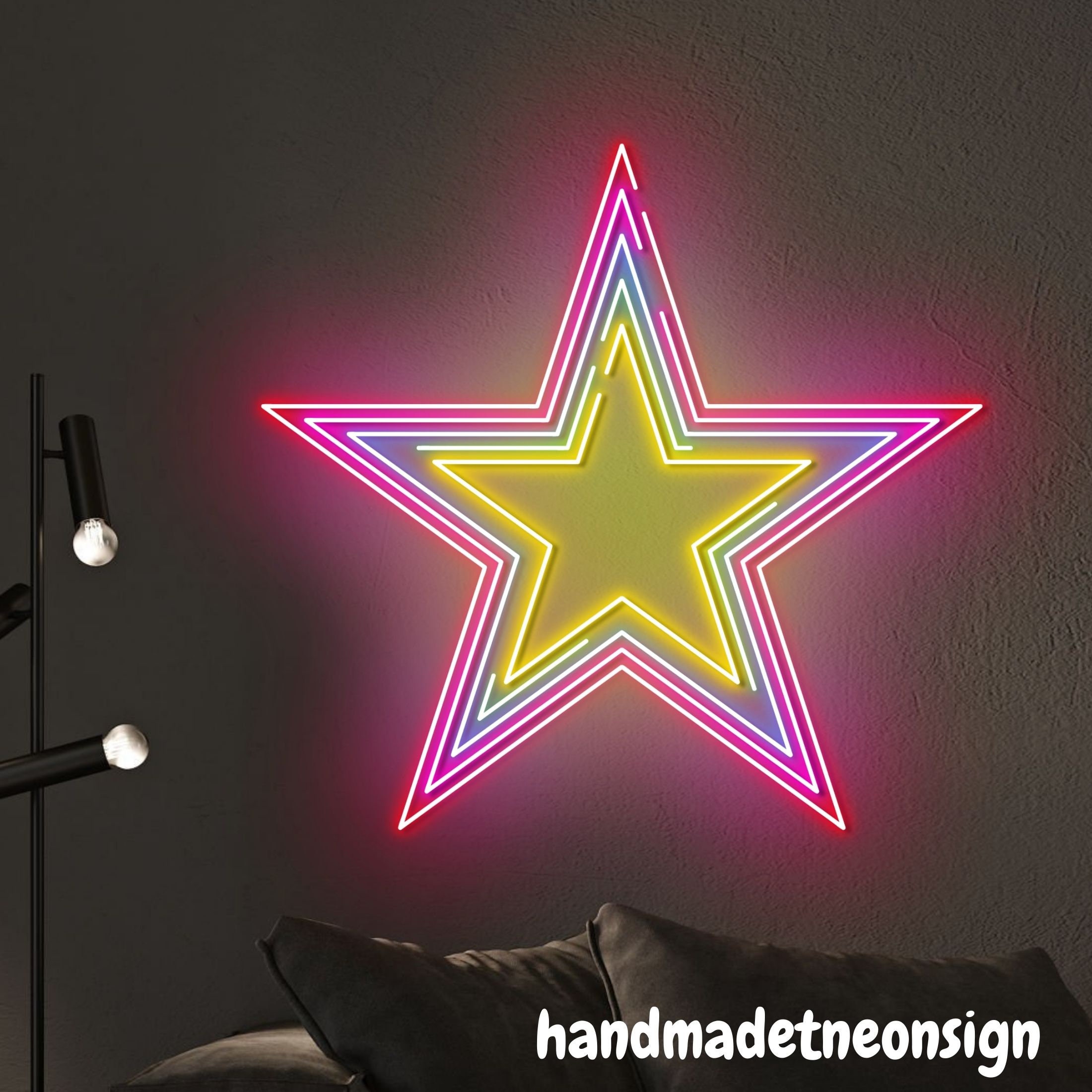 Star Neon Sign, Colorful Star Led Sign, Star Neon Light, Star Led Light ...