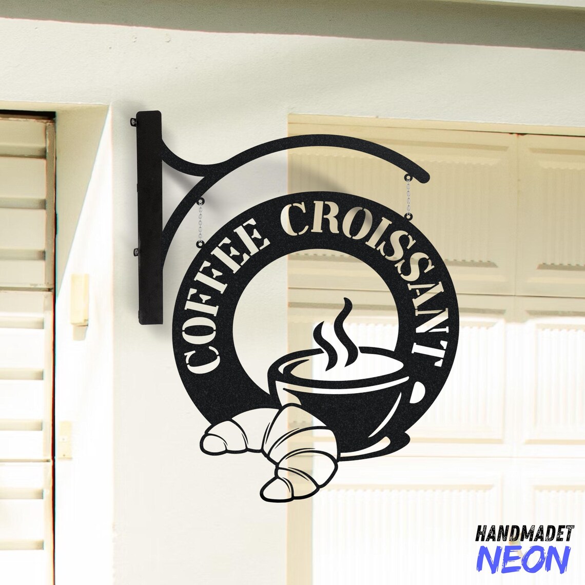 Personalized Croissant Hanging Sign, Croissant Store Outdoor Hanging ...