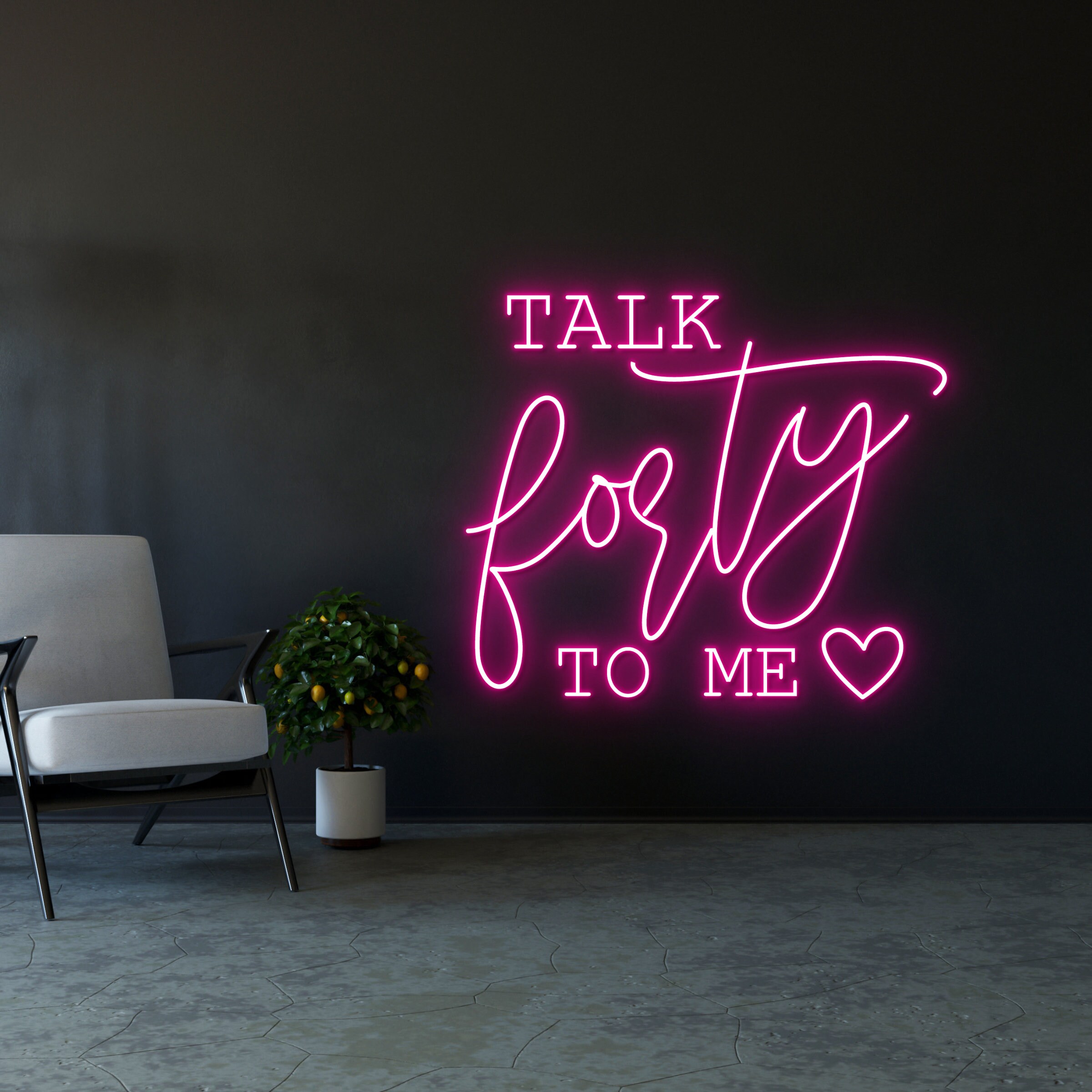 Talk Forty to Me Sign 40th Neon Sign, Birthday Decorations for Her 