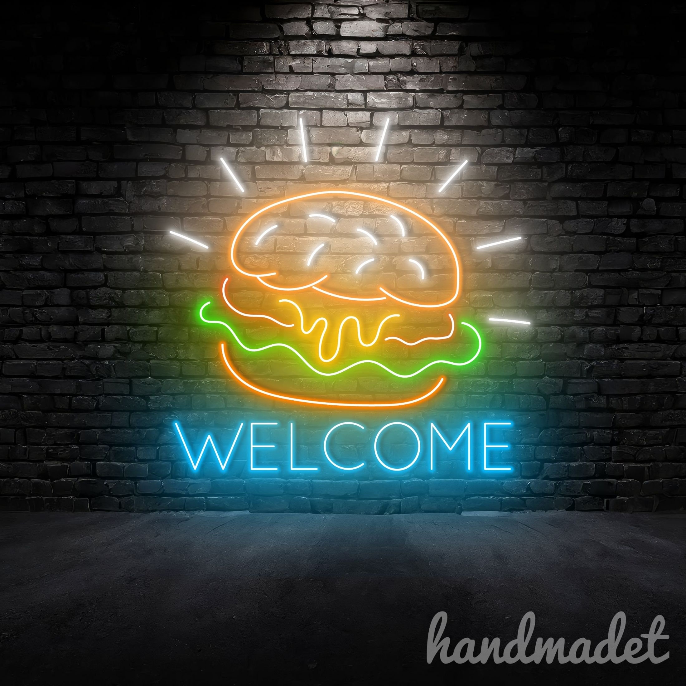 ハンバーガー ネオンサイン HAMBURGERネオン BURGERネオン調光