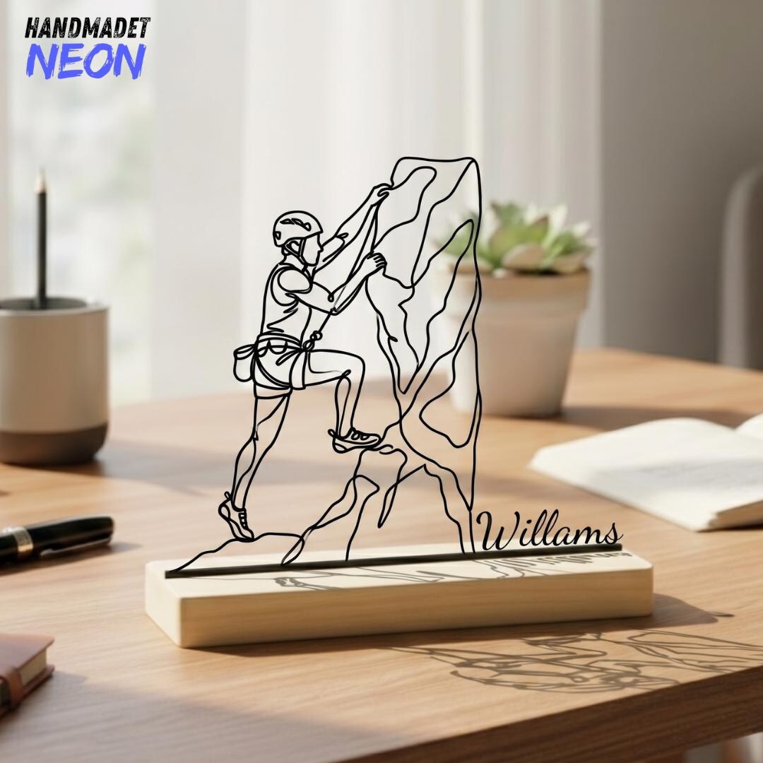 Personalized Name Climber Metal Desk Decor, Rock Climbing Metal Art on ...