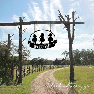 Cowboy Sign Posts Personalized Outdoor Cowboy Farm Sign Hanging Metal Sign-custom Cowboy ...