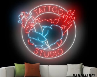 Tattoo Studio Neon Sign, Tattoo Open Led Sign, Tattoo Neon Light, Tattoo Artist Led Light, Ink Studio Wall Art, Tattoo Welcome Wall Decor