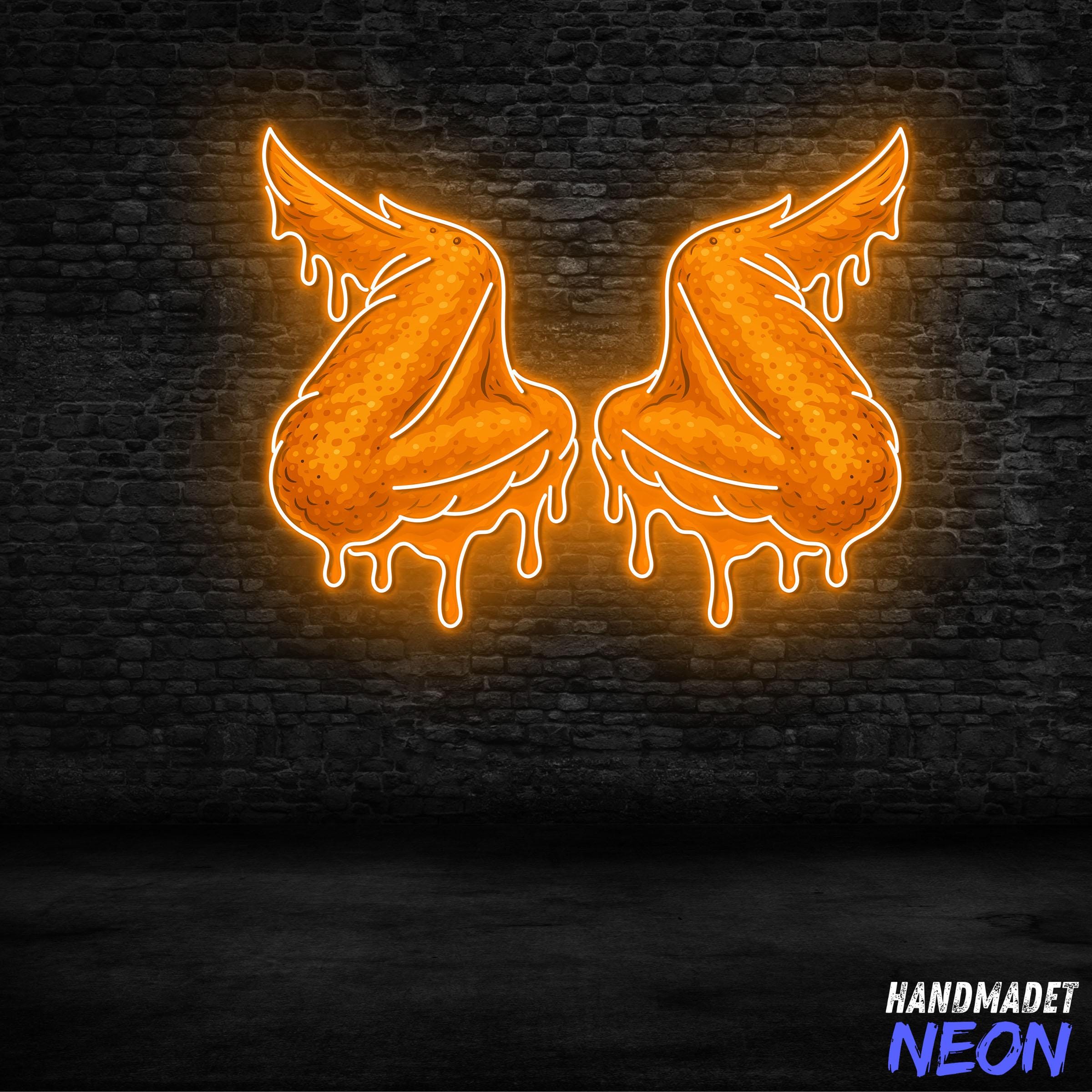 Chicken Wings Neon Sign, Wings Neon Sign, Fried Chicken Wall Light