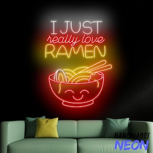 Letrero de neón con texto &quot;Me encanta el ramen&quot;, luz LED para ramen, luz de neón con texto &quot;Japan Noodle&quot;, letrero LED con texto &quot;Japan Ramen&quot;, decoración de pared para restaurante japonés