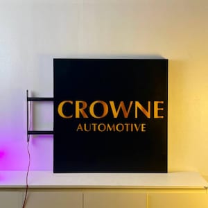 Double Sided Light Box Sign – Custom Illuminated Business Sign – Outdoor & Indoor LED Shop Sign – Personalized Storefront Sign, Lighted Box