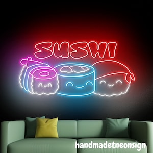 Sushi Neon Sign, Sushi Led Light, Japanese Sushi Neon Light, Sushi Food Led Light, Kitchen Wall Art Sign, Japanese Restaurant Wall Decor