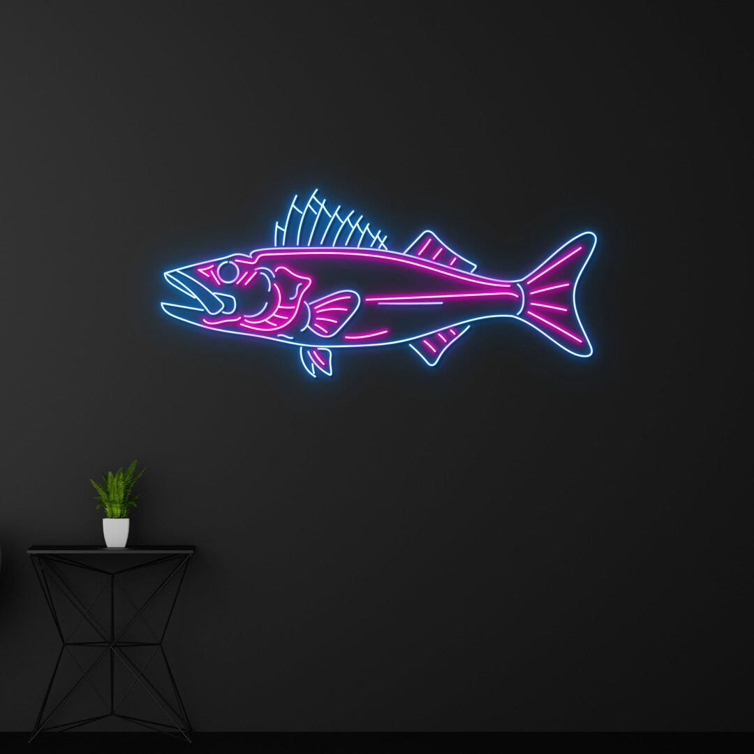 Walleye Fish Led Sign, Walleye Fish Neon Sign, Fish Led Light, Fish