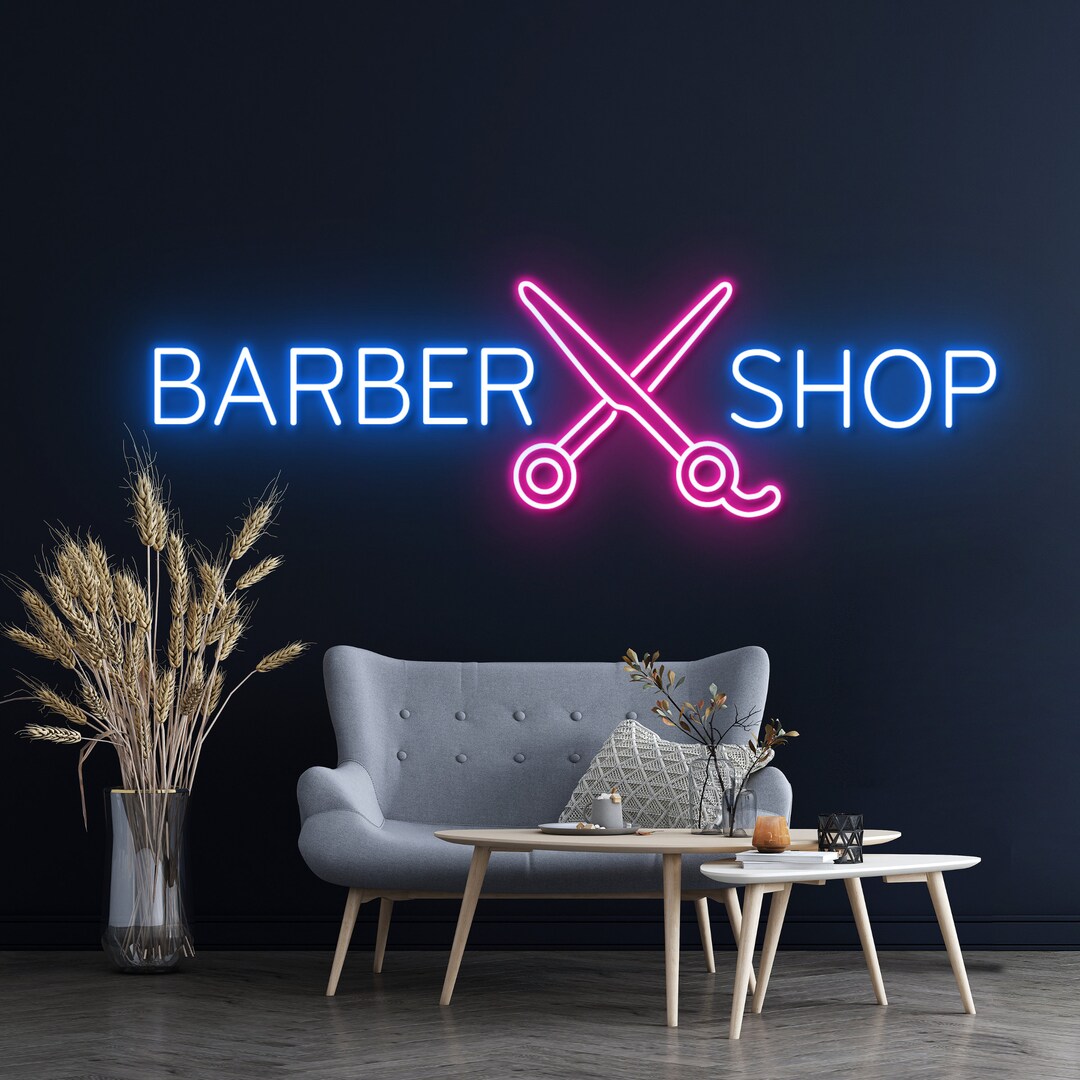 Barber Shop Led Sign Barber Shop Neon Sign Wall Decor - Etsy