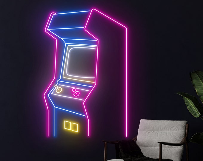 Arcade Game Machine Neon Sign, Game Machine Led Sign, Arcade Led Light, Arcade Neon Light, Game Machine Led Lights, Arcade Neon Signs