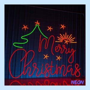 Merry Christmas Neon Sign, Christmas Neon Sign, Christmas Decor, Christmas Neon Light, Merry Christmas Signs, Custom Neon Sign