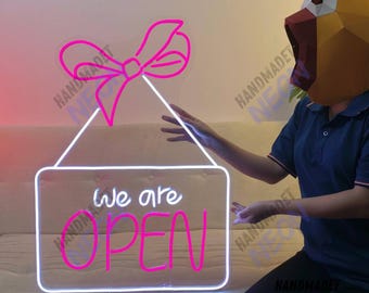 Open For Business Led Sign, We Are Open Neon Sign, Open Led Light, Custom Text Neon Light, Personalized Room Wall Decor, Welcome Neon Light