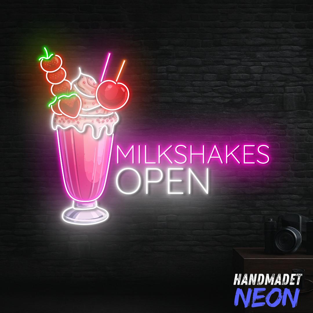 Milkshake Sign Menu Milkshake Neon Sign for Dessert Shop Decor, Smoothie Led Light, Custom ...