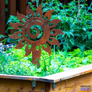 Custom Sun Rusty Metal Stake, Sun Rusty Stake Metal, Sunshine Metal Stake, Sun Stake For Garden, Sun Yard Stake Outdoor Decor