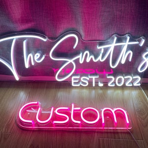 Custom Name Neon Sign Light, Neon sign Wedding Neon sign wall decor, Custom Neon Sign, Bar Neon Sign, Kid Room Decorations Personalized