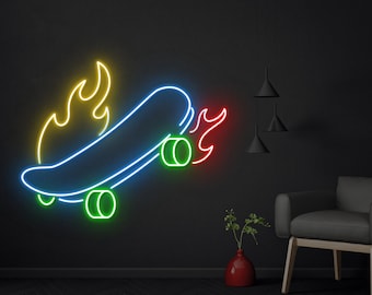 Skateboard Neon Sign, Skateboard Led Signs, Skateboard Decor, Skateboard Sign, Father's Day Gifts