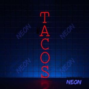 Tacos Neon Sign, Mexican Tacos Led Sign, Taco Led Light, Tacos Open Logo Neon Light For Food Store, Tacos Wall Art, Restaurant Wall Decor