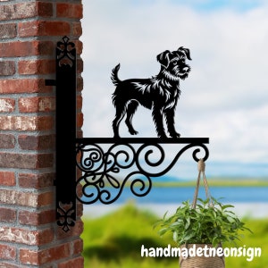 Personalized Irish Terrier Dog Hanging Bracket Dog Hanging Basket Bracket, Dog Hanging Bracket For Garden, Pet Metal Sign Garden Decor