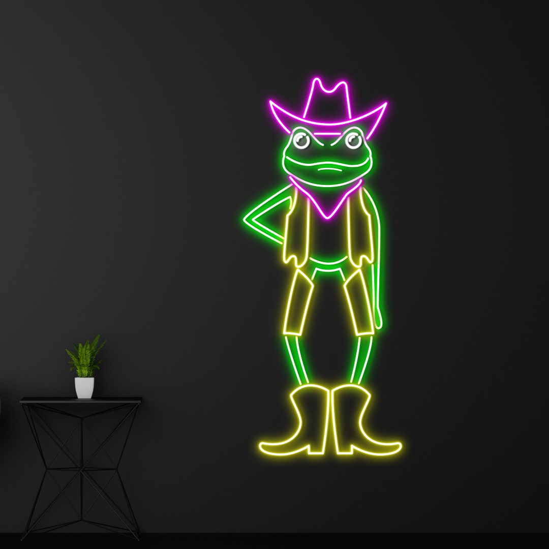 Led Frog Sign Cowboy Frog Neon Sign Cowboy Frog Led Sign Cowboy Frog Led - Etsy