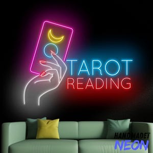 Tarot Lesung Leuchtreklame, Tarot Reader LED-Schild, Tarot-Karte Neonlicht, Wahrsagerin LED-Licht, psychische Wandkunst Licht, Hauswanddekor
