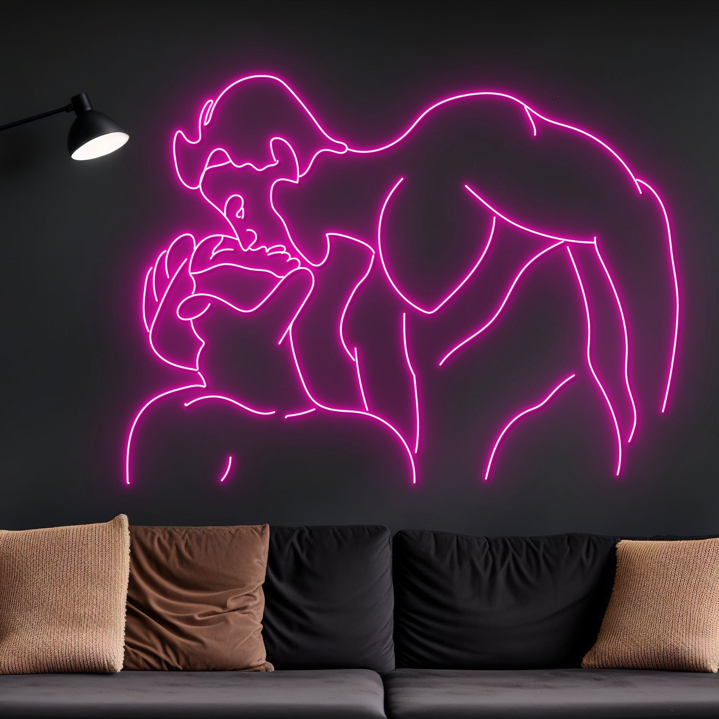 Gay Couple Kissing Led Sign, Gay Couple Neon Sign, Sexy Couple Led Light, Custom Naked Couple Neon Sign, Men Couple Neon Light,Bedroom Decor