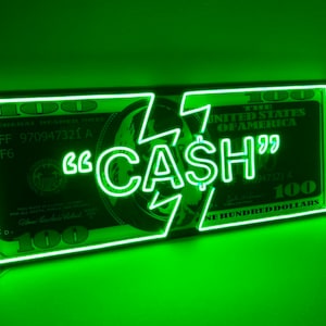 Cash Led Sign, Cash Neon Sign, Wall Decor, Cash Neon Sign, Custom Neon Sign, Shop Led Sign