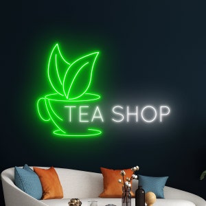 Tea Shop Neon Sign, Tea Cup Neon Light, Tea LED Light, Drinking Led Sign, Drink Shop Tea Store Wall Art Room Decor, Coffee Cafe Neon Light