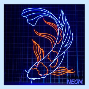 Koi Fish Neon Sign, Koi Fish Led Lights, Koi Fish Neon Lights, Custom Neon Sign, Koi Lovers Led Lights, Christmas Gifts, Wall Decor