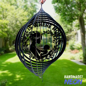 Custom Mother&#39;s Day Wind Spinner 3D Kinetic Garden Decor Yard Art Sculpture Outdoor Metal Wind Spinner Patio Porch Gift for Garden Lover