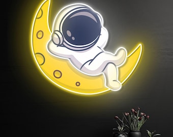 宇宙飛行士ネオンサインLED宇宙旅行者ライト、子供部屋やゲームルーム