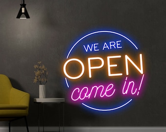 Vintage Come in We're Open Metal Sign, Come in We're Open Sign