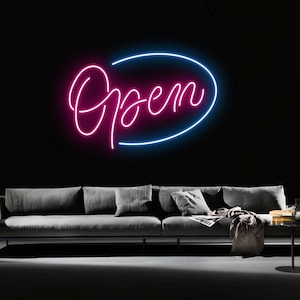 Señal Led abierta, señal Led abierta, decoración de pared, señal de neón de barra, señal de neón personalizada, señal Led de tienda, luces de neón abiertas, luces Led de barra, mejores regalos