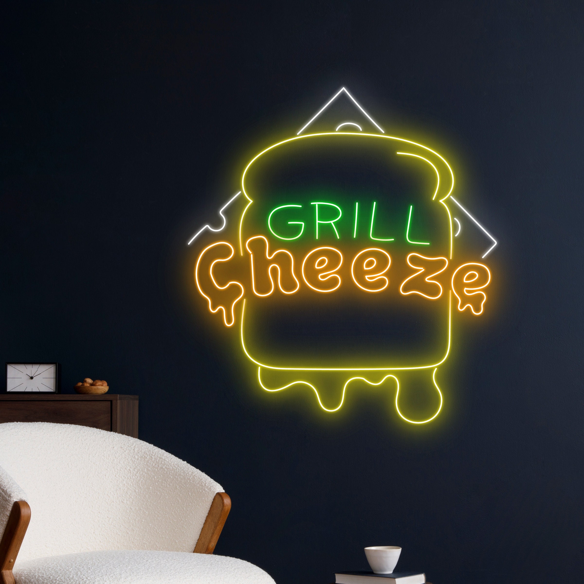 Grill Cheese Sandwich Neon Sign, Grill Cheese Sandwich Led