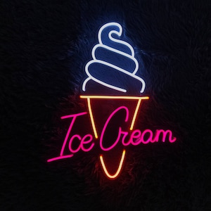 Ice Cream Neon Sign, Ice Cream Led Sign, Ice Cream Led Sign, Custom Neon Sign, Home Decor, Bar Neon Sign, Ice Cream Lovers