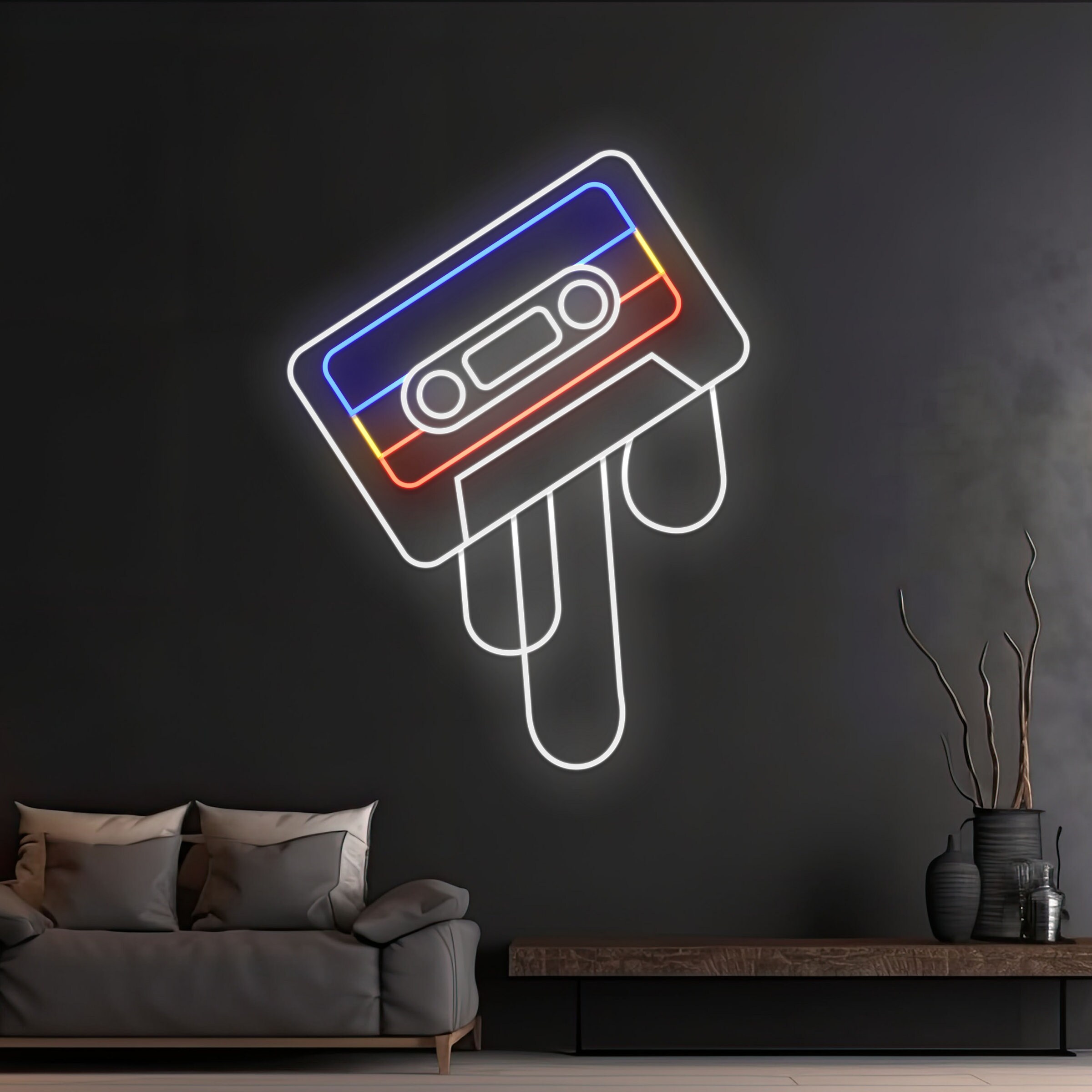 Custom Mixtape Led Sign, Cassette Tape Neon Light, Radio Neon Sign ...
