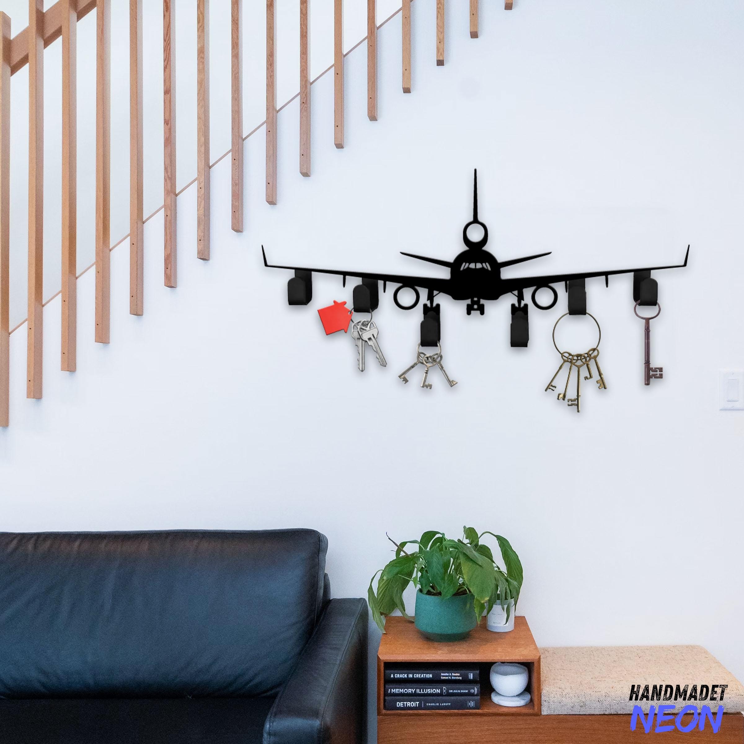 Custom Airplane Key Holder Wall Hanger, Airplane Metal Wall Hooks, Key ...