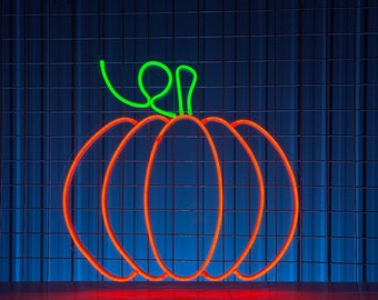 Autumn Pumpkin Led Sign, Pumpkin Neon Light, Pumpkin Neon Sign, Thanksgiving Led Light, Halloween Room Wall Decor Sign, Thanksgiving Decor