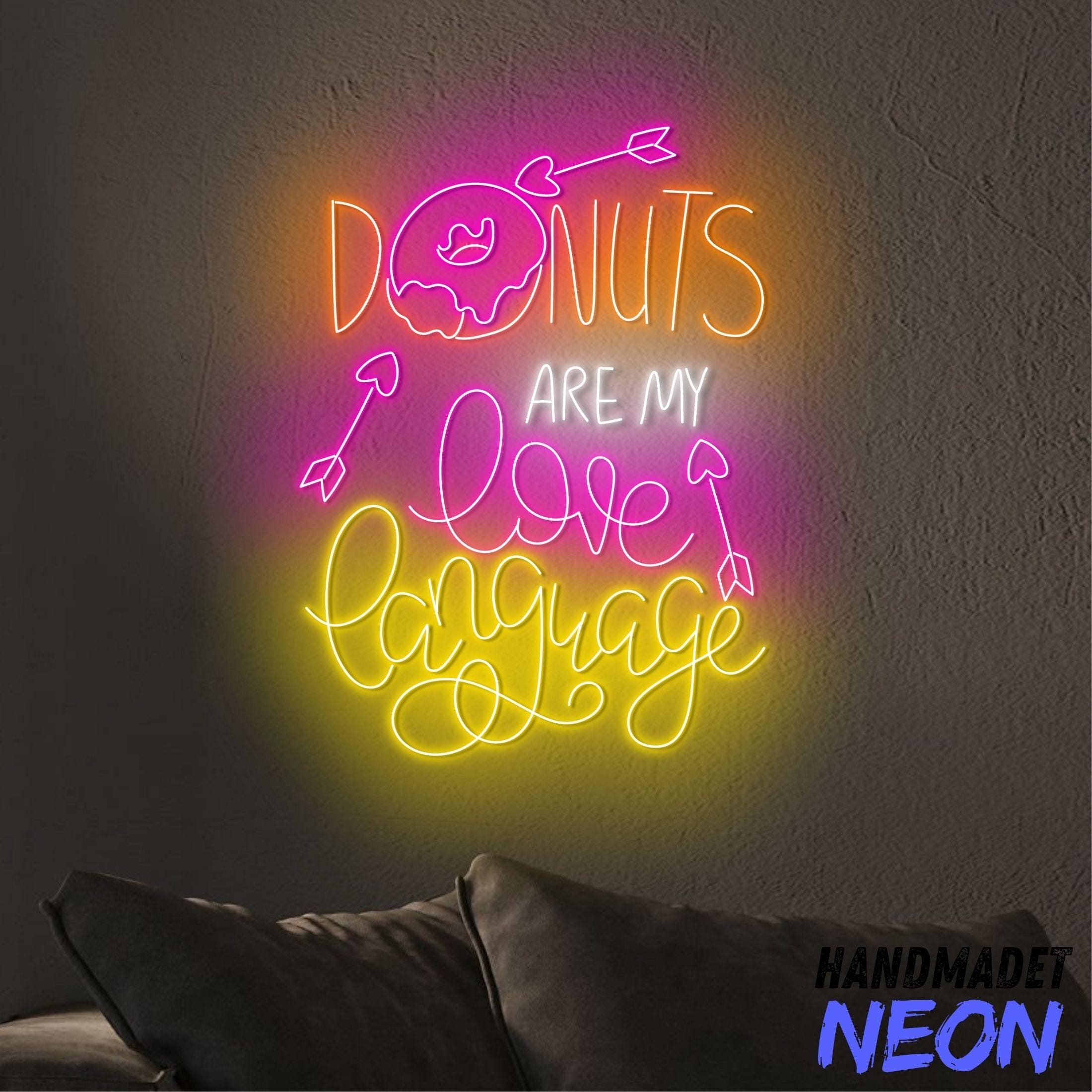 Donuts Are My Love Language Neon Sign, Donut Shop Led Sign, Cake Neon ...