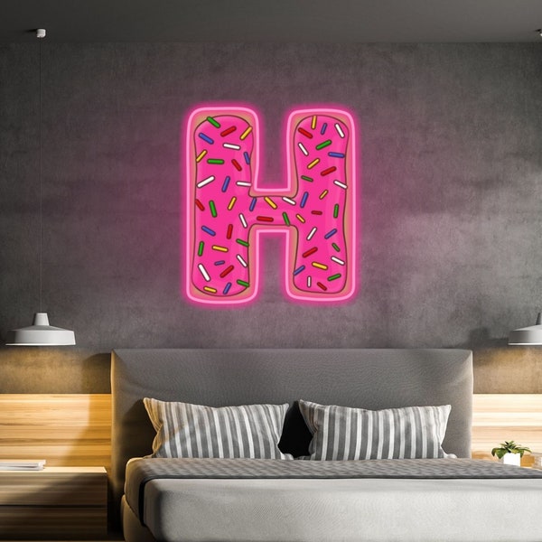 Neon Letter Sign Initial Etsy
