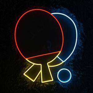 Racket Tafeltennis Speler NeonLED Licht Gepersonaliseerde Ping Pong Paddle Naam Teken Home Decor Kid Kinderdagverblijf Decoratie Sport